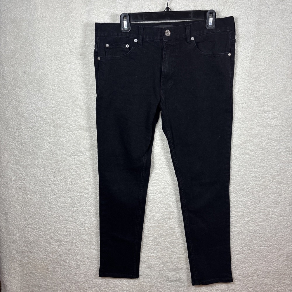 Pascun Comfort Stetch Denim Jeans Men 32x30 Black Slim Straight Five-Pocket